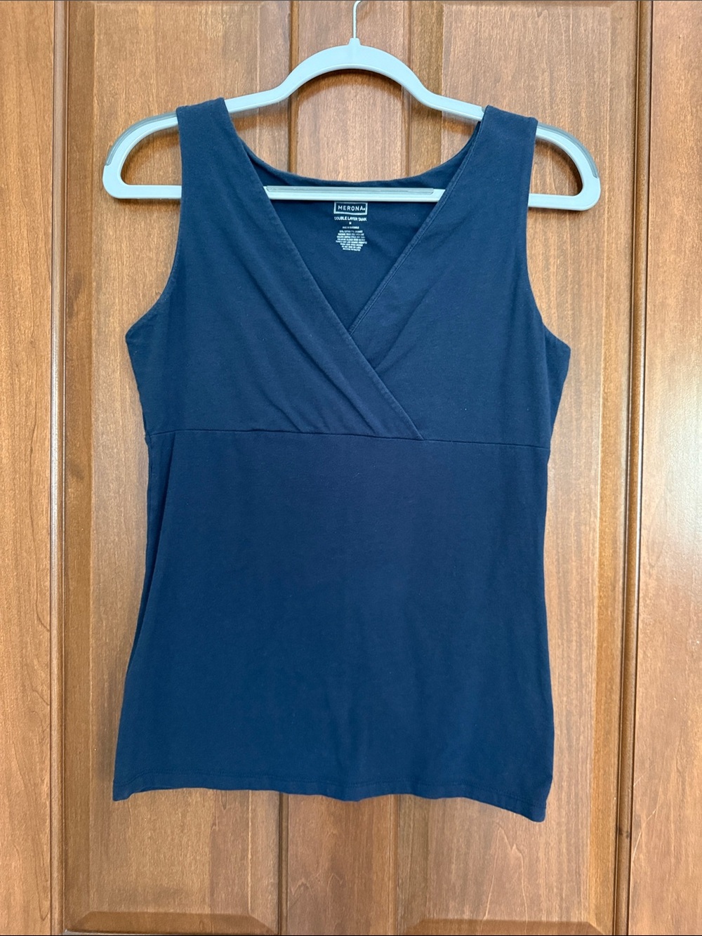 Merona Navy Wrap-Front V-Neck Tank